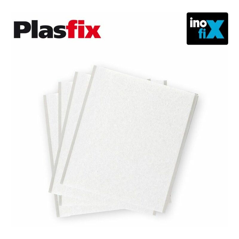 foto del prodotto inofix confezione da 4 feltri adesivi sintetici bianchi 100x85mm plasfix