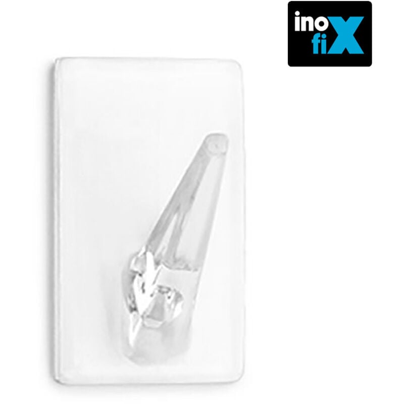 foto del prodotto inofix - gruccia adesiva classica trasparente 2075-0-000 blister 4 unità