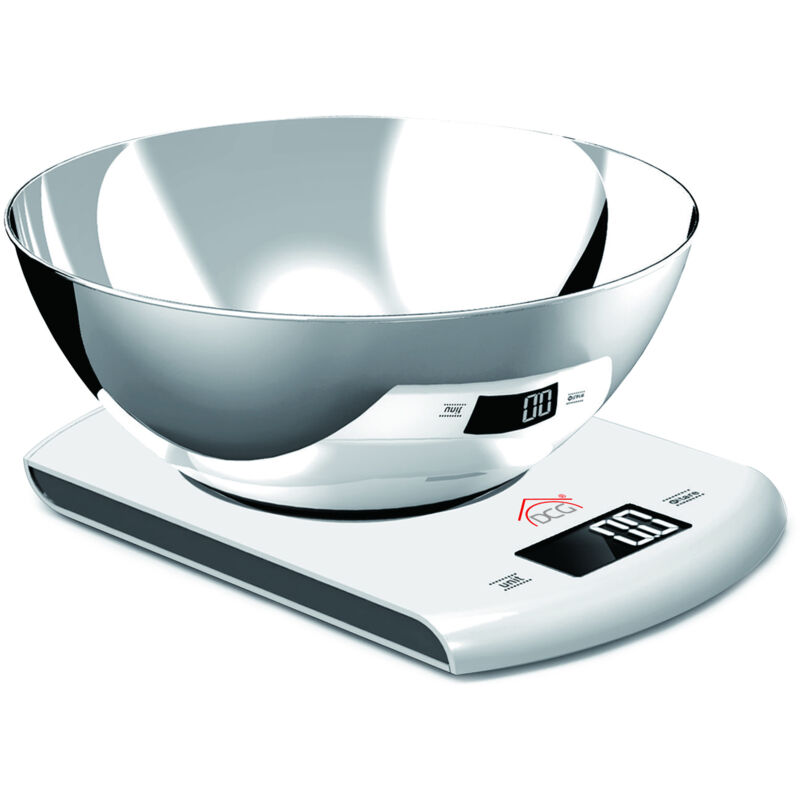 foto del prodotto inox bilancia elettronica digitale da cucina con ciotola 5kg pwc8045 dcg
