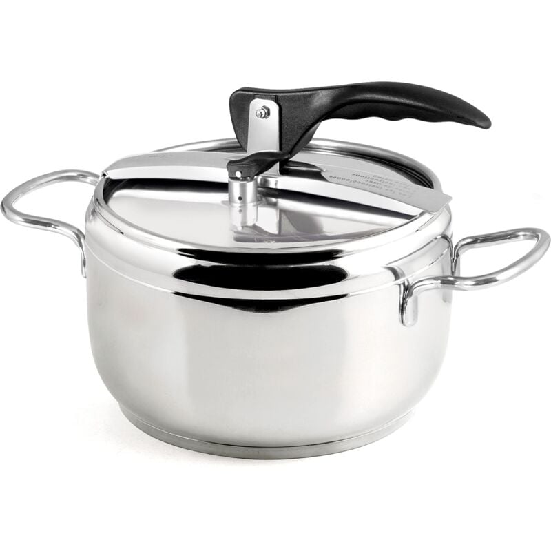 foto del prodotto inoxpran - pentola a pressione, acciaio inox, capienza 5 l, triplo fonto adatto a tutti i piani di cottura compreso l'induzione, cucina rapida e