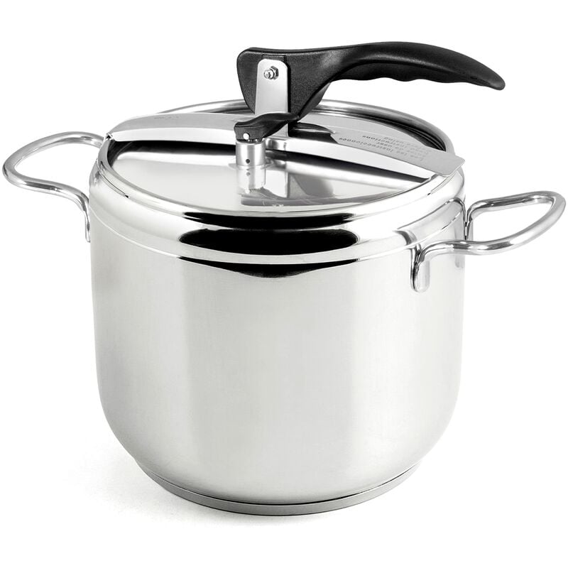 foto del prodotto inoxpran pentola a pressione, acciaio inox, capienza 7 l, triplo fonto adatto a tutti i piani di cottura compreso l induzione, cucina rapida e