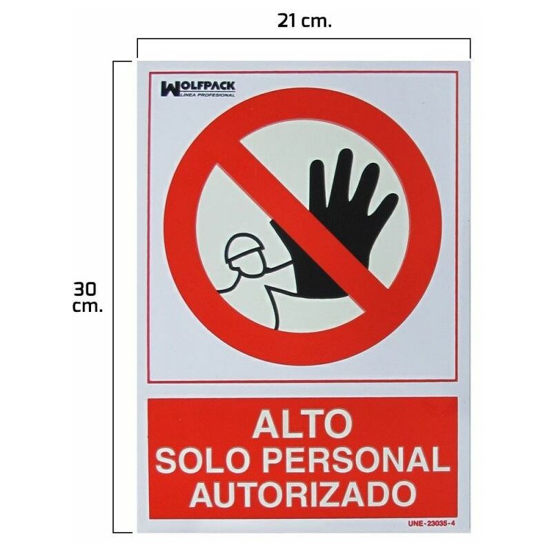 foto del prodotto insegna alta accesso solo personale autorizzato 30x21