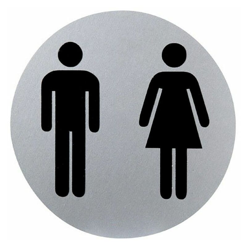 foto del prodotto insegna bagno in alluminio uomo donna 12 cm.