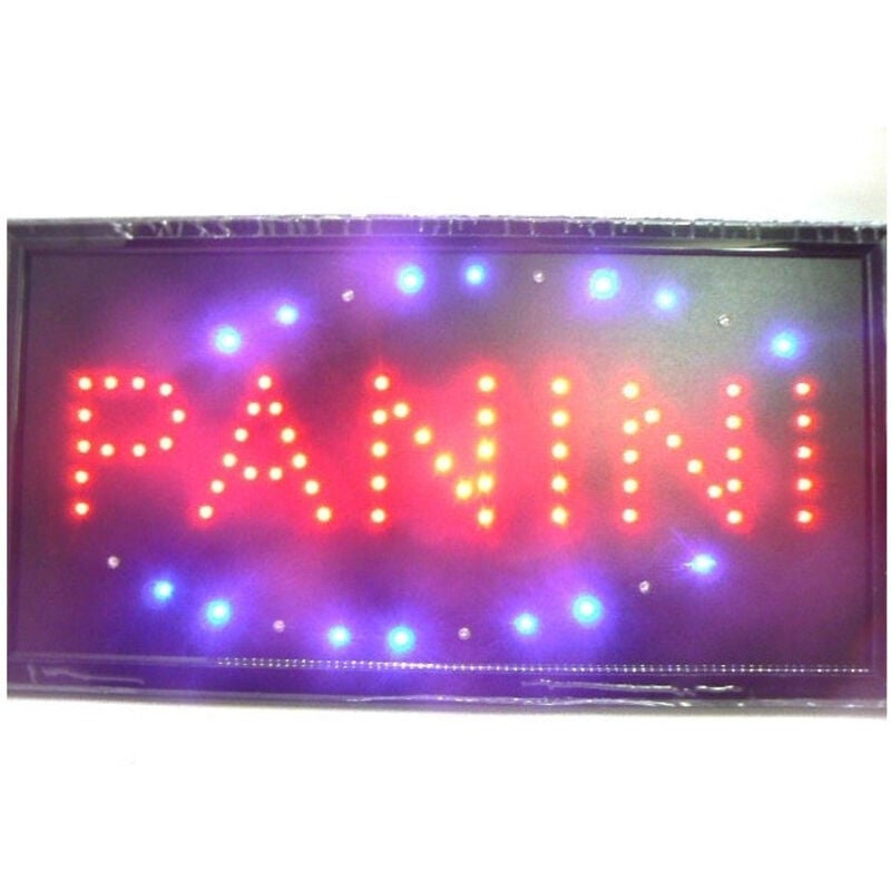 foto del prodotto insegna luminosa a led con scritta panini 47,5 x 25 x 2 cm 220v ganci trade shop traesio