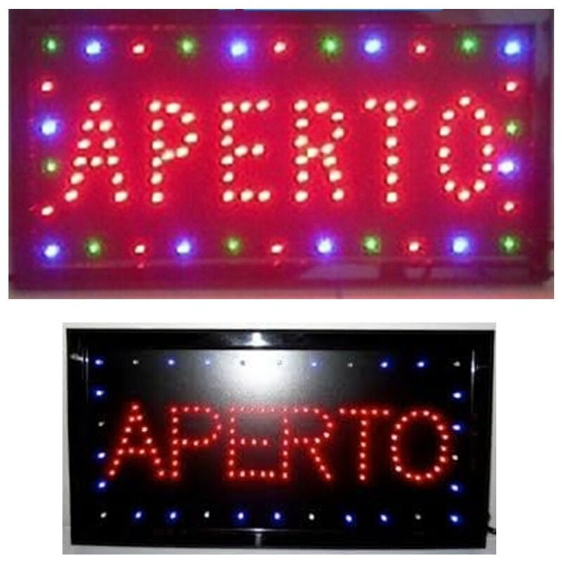foto del prodotto insegna luminosa insegne luminose a led con scritta aperto per locali commercial - - trade shop traesio