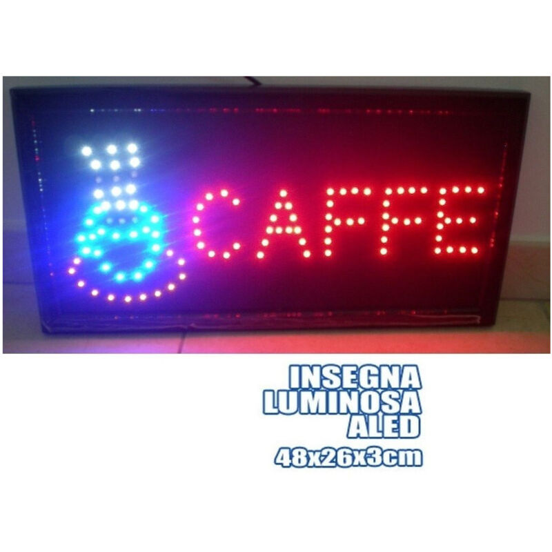foto del prodotto insegna luminosa insegne luminose a led con scritta caffe caff caffe trade shop traesio