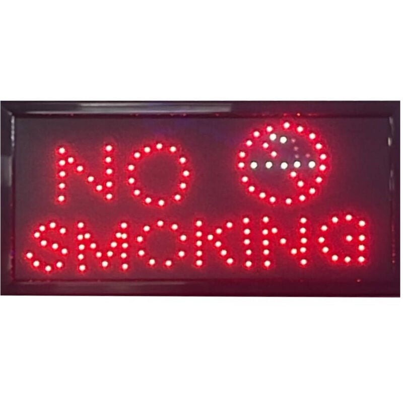 foto del prodotto insegna luminosa led x locale commerciale con scritta no smoking vietato fumare - - trade shop traesio