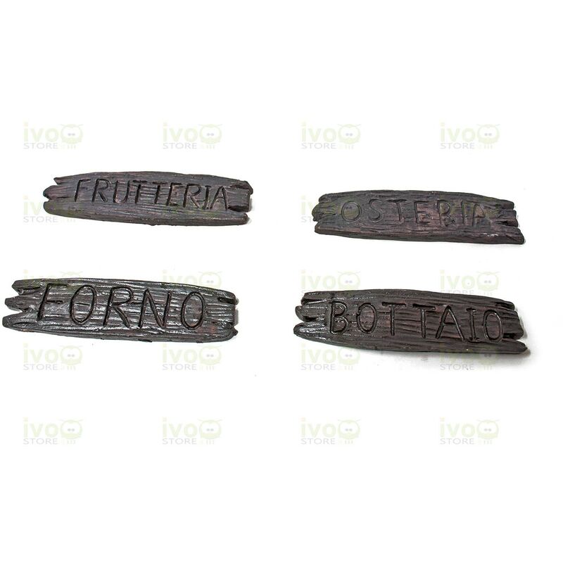 foto del prodotto insegne per botteghe set 4 pezzi miniatura per presepe c3049