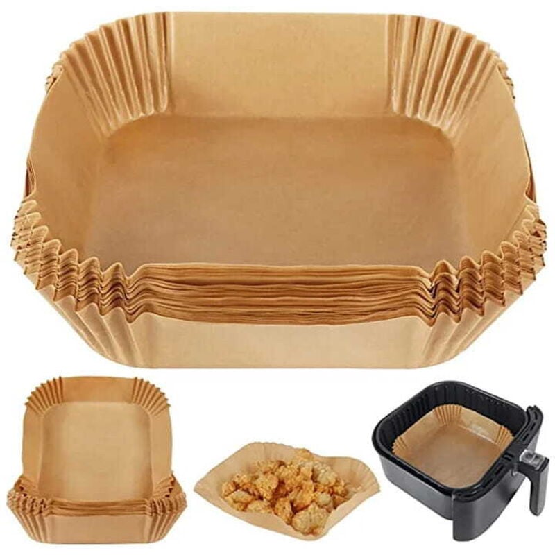 foto del prodotto inserti di carta per friggitrice, quadrati, 20 cm, 100 pezzi, klausberg kb-7782