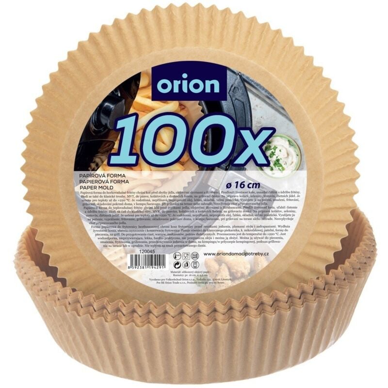 foto del prodotto inserti di carta per friggitrice senza grassi 16cm 100 pz orion 120045