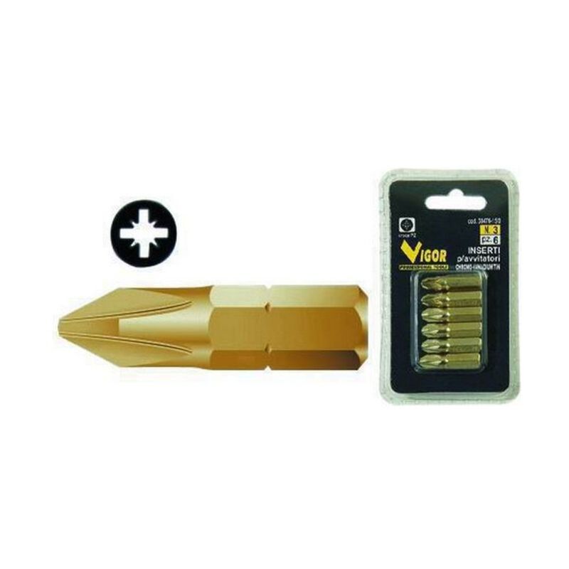 foto del prodotto inserti per avvitatori vigor cr croce titanio pz.6 n. 1 pz