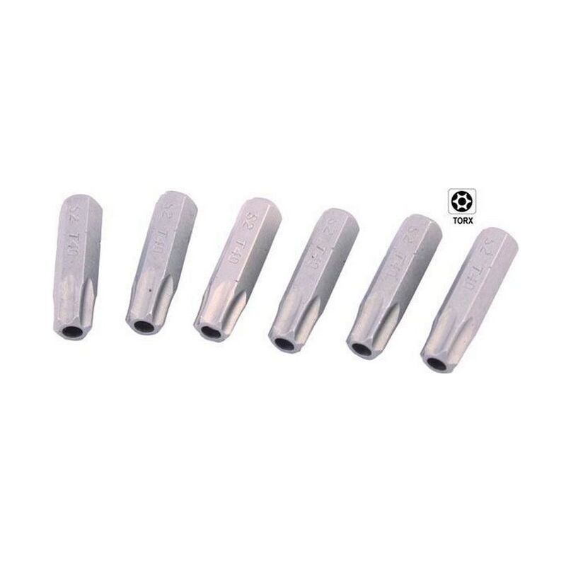 foto del prodotto inserti per avvitatori vigor torx ti forati pz.6 tx 30x25mm