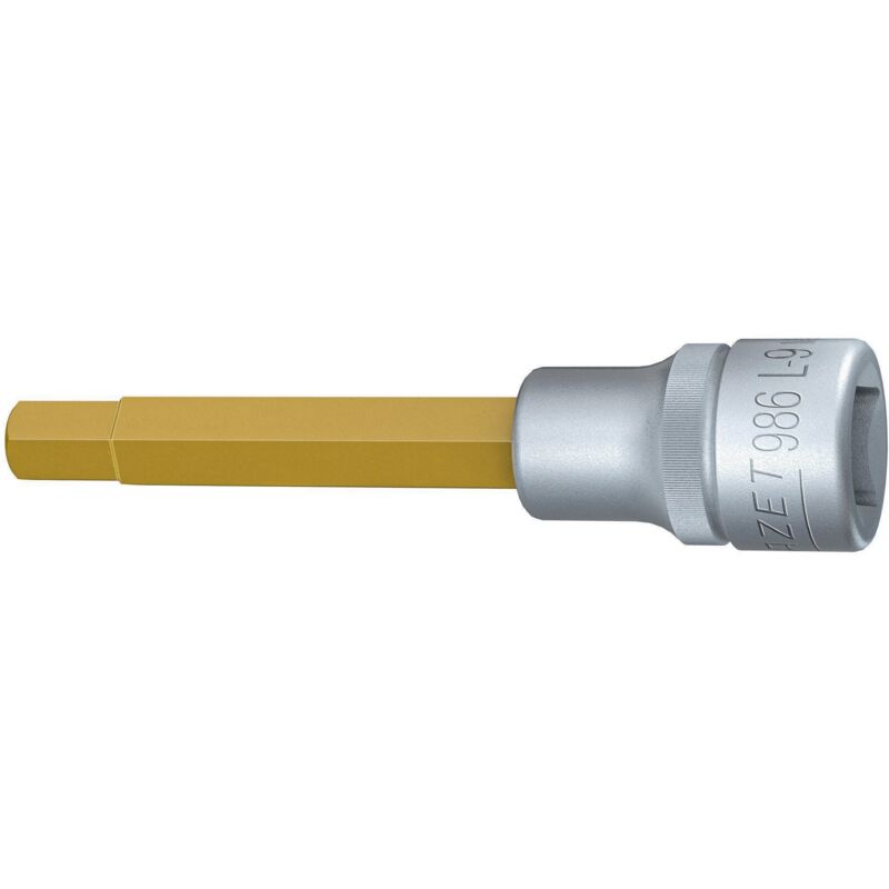 foto del prodotto inserto chiave a bussola per giraviti 986l 9 attacco quadro, cavo, 1 2 di pollice 12,5 mm profilo esagonale interno ac 9 mm