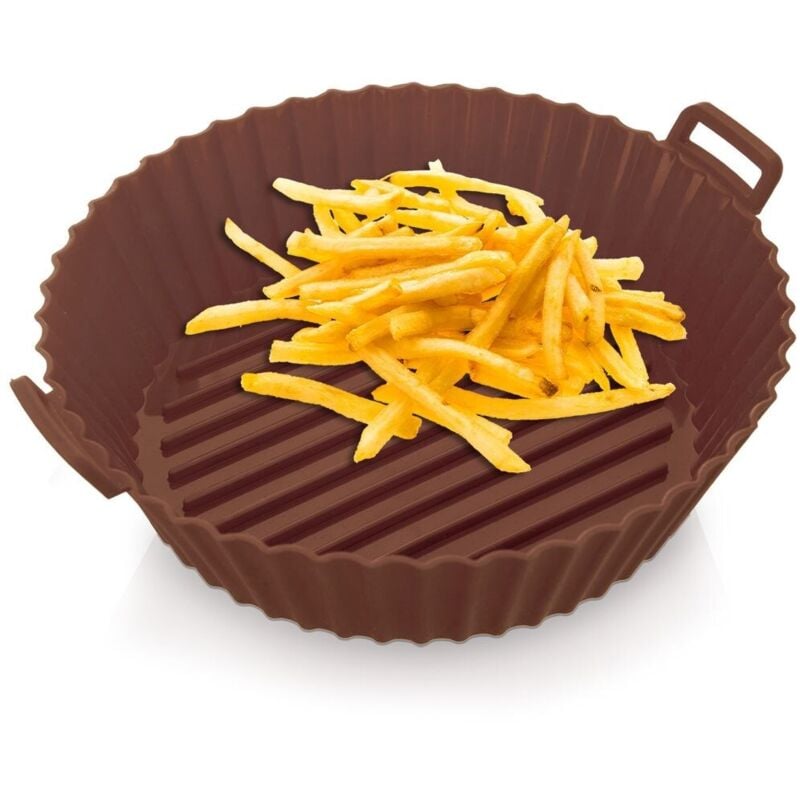 foto del prodotto inserto in silicone per friggitrice ad aria, marrone, rotondo, 20 cm, sillinie orion 151750