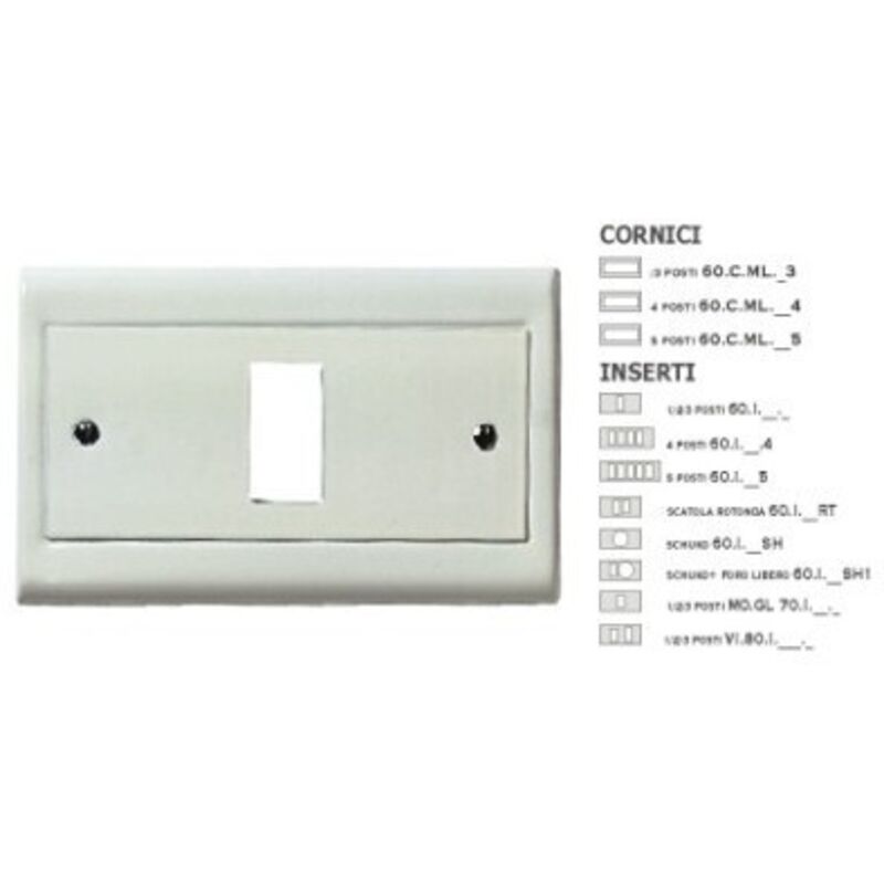 foto del prodotto inserto laccato bianco 1 foro bianco master cod. 60i101 