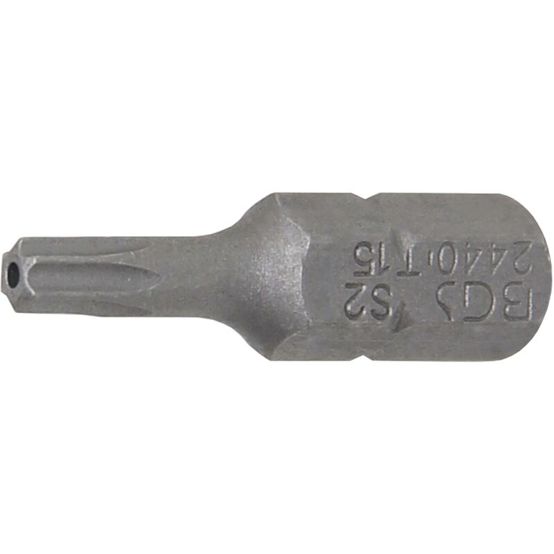 foto del prodotto inserto lunghezza 25 mm attacco esagono esterno 6,3 mm 1 4 profilo a t per torx con alesatura t15