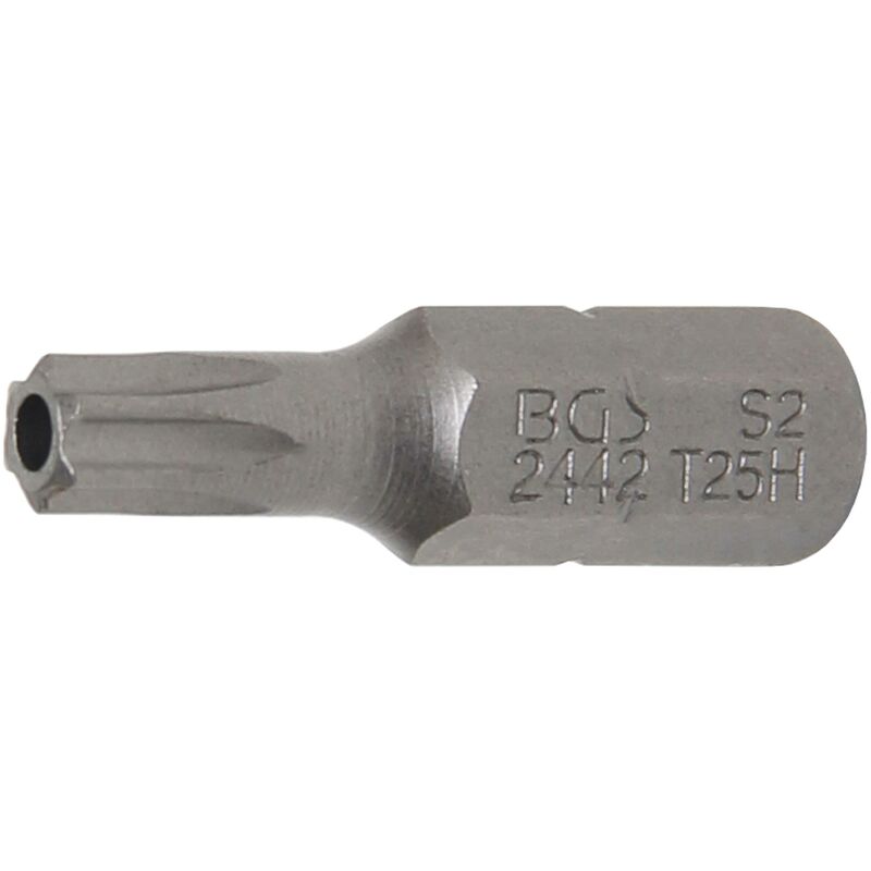 foto del prodotto inserto lunghezza 25 mm attacco esagono esterno 6,3 mm 1 4 profilo a t per torx con alesatura t25