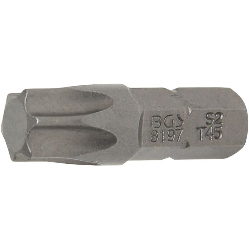 foto del prodotto inserto lunghezza 25 mm attacco esagono esterno 6,3 mm 1 4 profilo a t per torx t45