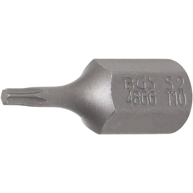 foto del prodotto inserto lunghezza 30 mm attacco esagono esterno 10 mm 3 8' profilo a t per torx t10
