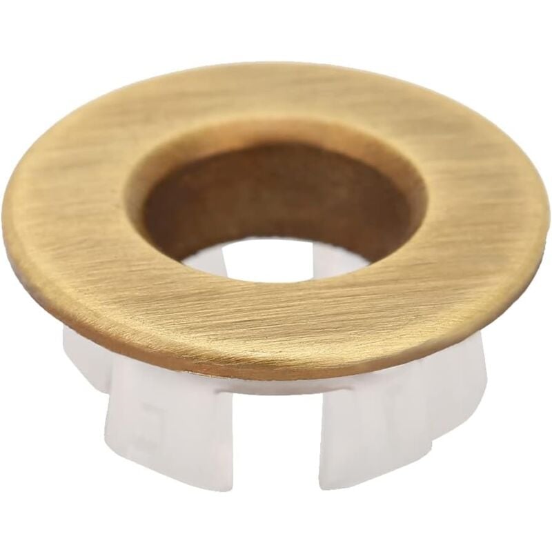 foto del prodotto inserto per anello di troppo pieno del lavandino, copertura rotonda in ottone per troppo pieno, parti di ricambio per lavello da cucina e bagno,