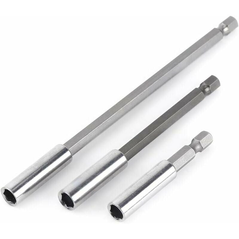 foto del prodotto inserto per cacciavite da 1 4 di pollice, portainserti magnetico, prolunga per cacciavite, gambo esagonale da 60 mm, 100 mm, 150 mm. 3 pezzi