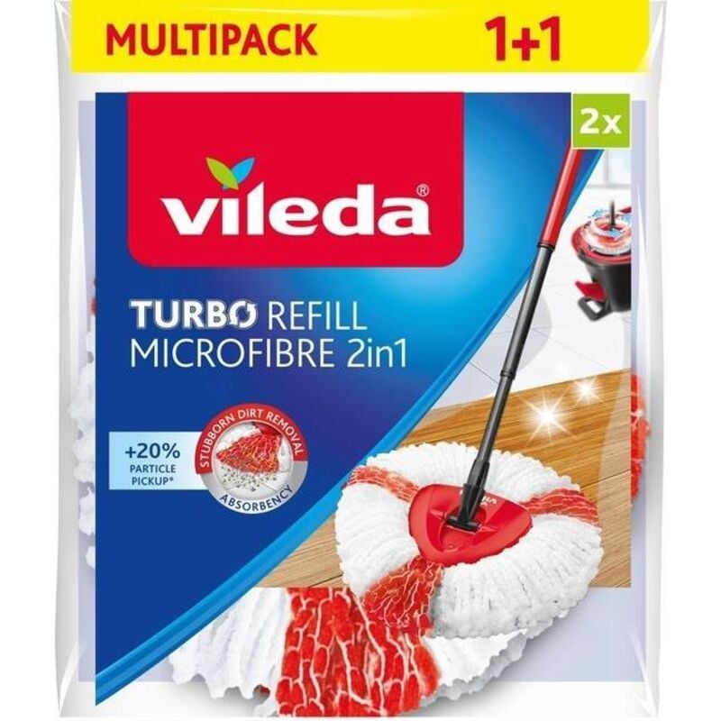 foto del prodotto inserto per mocio vileda turbo 2in1 - 2 pezzi - microfibra