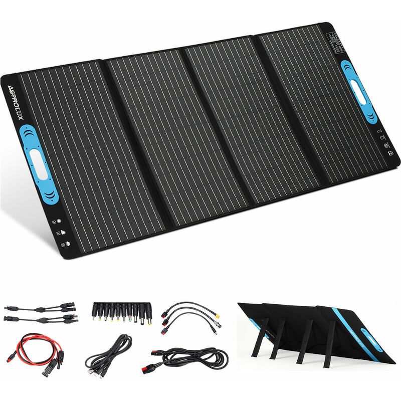 foto del prodotto insma pannello solare 18v 200w caricabatterie portatile pieghevole astrolux uscita usb per telefoni da campeggio zebraa