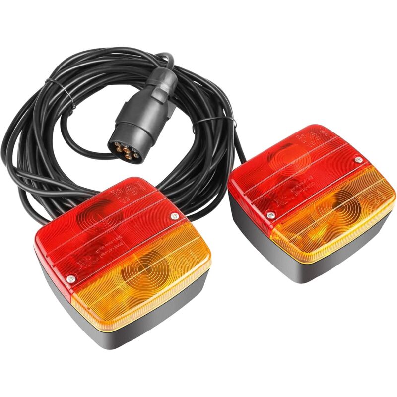 foto del prodotto installazione luci rimorchio magnetiche cavo da 7 m 7 pin 12 v fanale posteriore rimorchio con marchio di prova e per auto, camion, roulotte, barche,