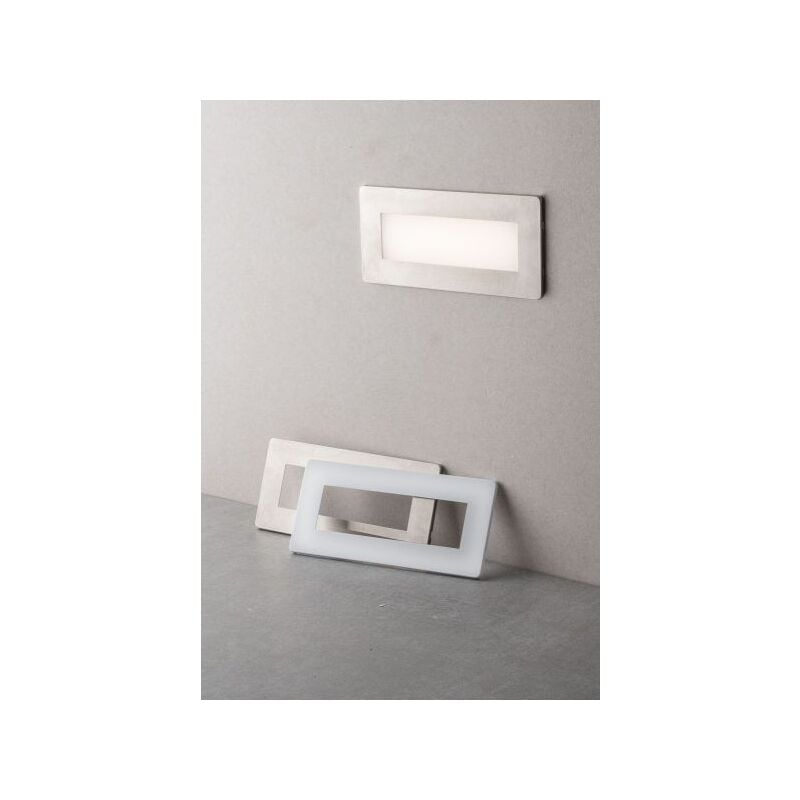 foto del prodotto intec faretto segnapasso incasso 506 led 5w 650lm luce cct doppia placca bianca nikel ip65