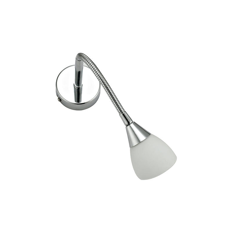 foto del prodotto intec light applique f1 in metallo cromato e vetro con braccio flessibile 