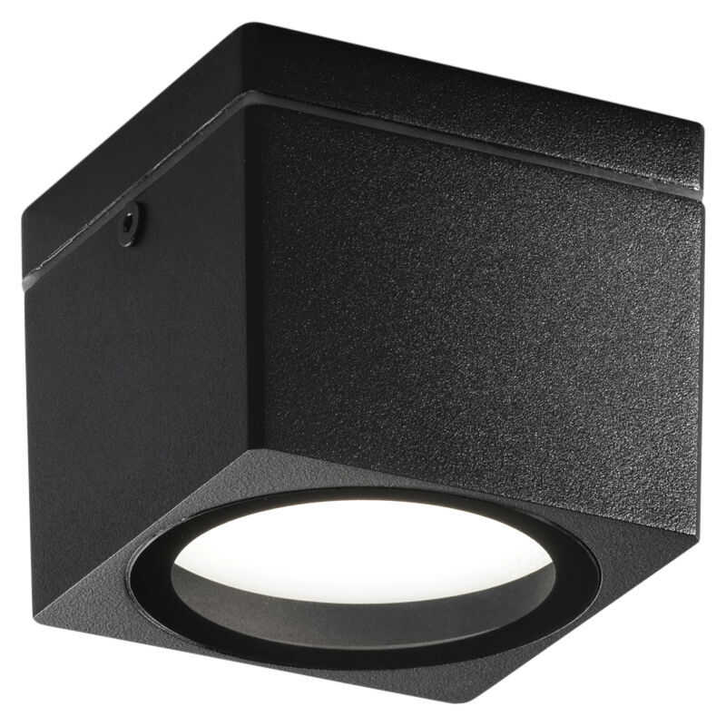 immagine 0 del prodotto intec plafoniera da esterno tower quadrata in alluminio nero ip54 9x9 cm. 