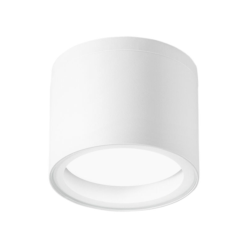 foto del prodotto intec plafoniera da esterno tower rotonda in alluminio bianco ip54 9 cm. 