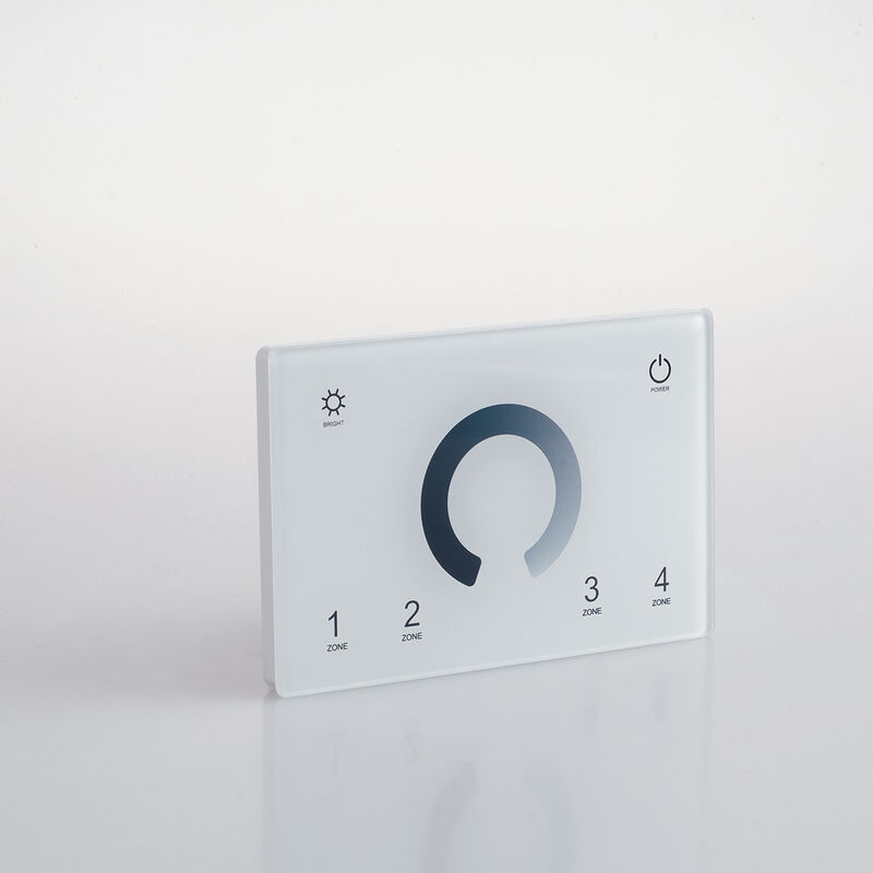 foto del prodotto intec wallpad rf 2.4g per controllo dimmer 4 zone 1 canale collegabile con dmx 512 bianco