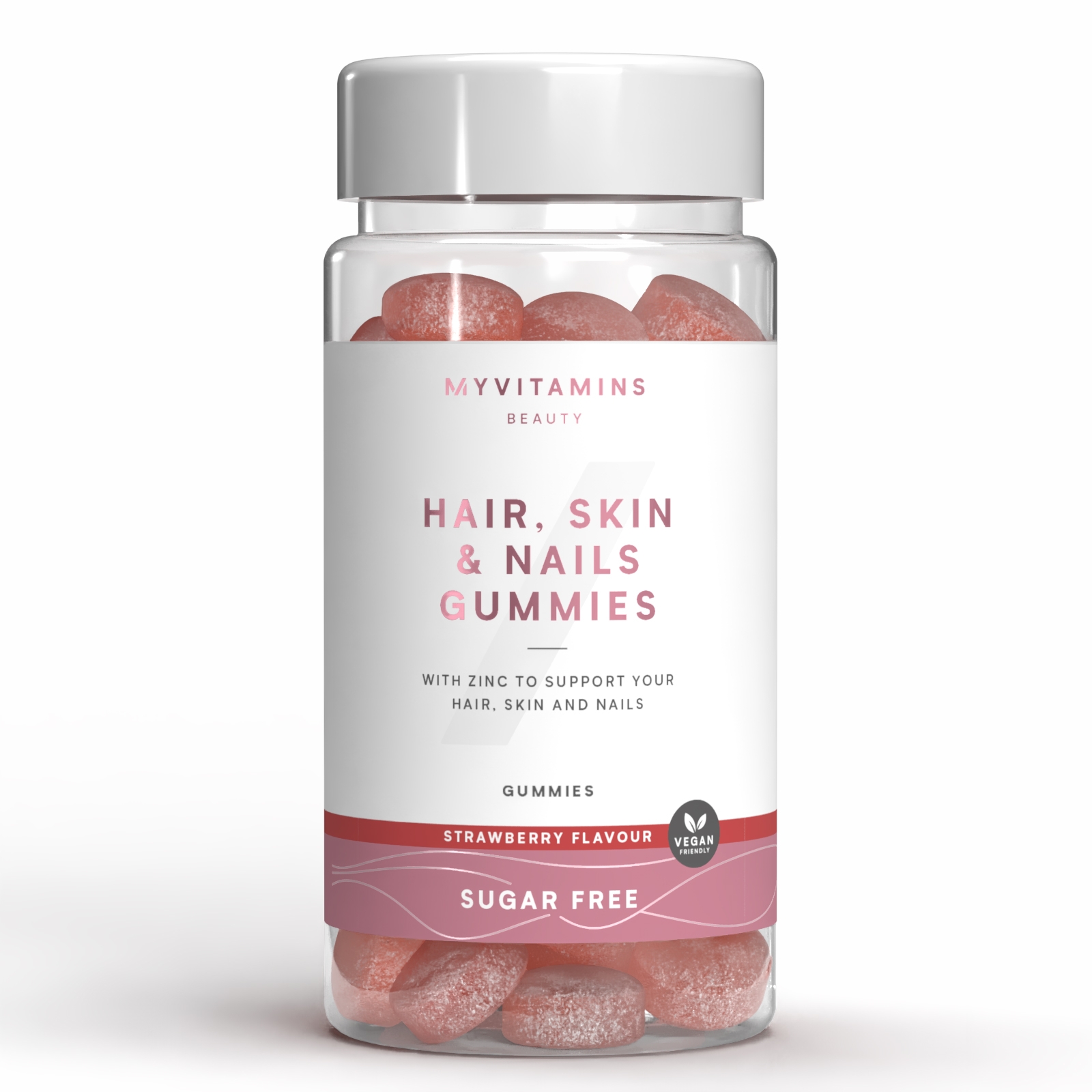 foto del prodotto integratori gommosi capelli, pelle e unghie 60gummies sugar free strawberry