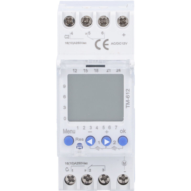 foto del prodotto intelligent power rail timer tm612 interruttore di controllo del tempo dc12v a 2 uscite