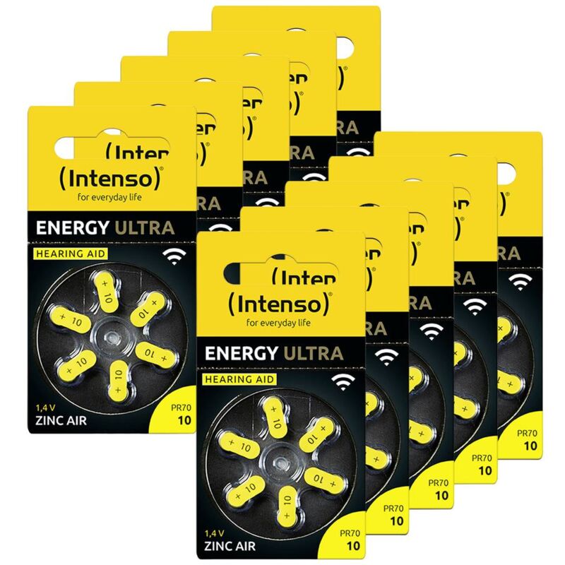 foto del prodotto intenso batteria non ricaricabile per apparecchio acustico pr70 10 1.45 v 60 pz. 86 mah zinco aria 7504416mp
