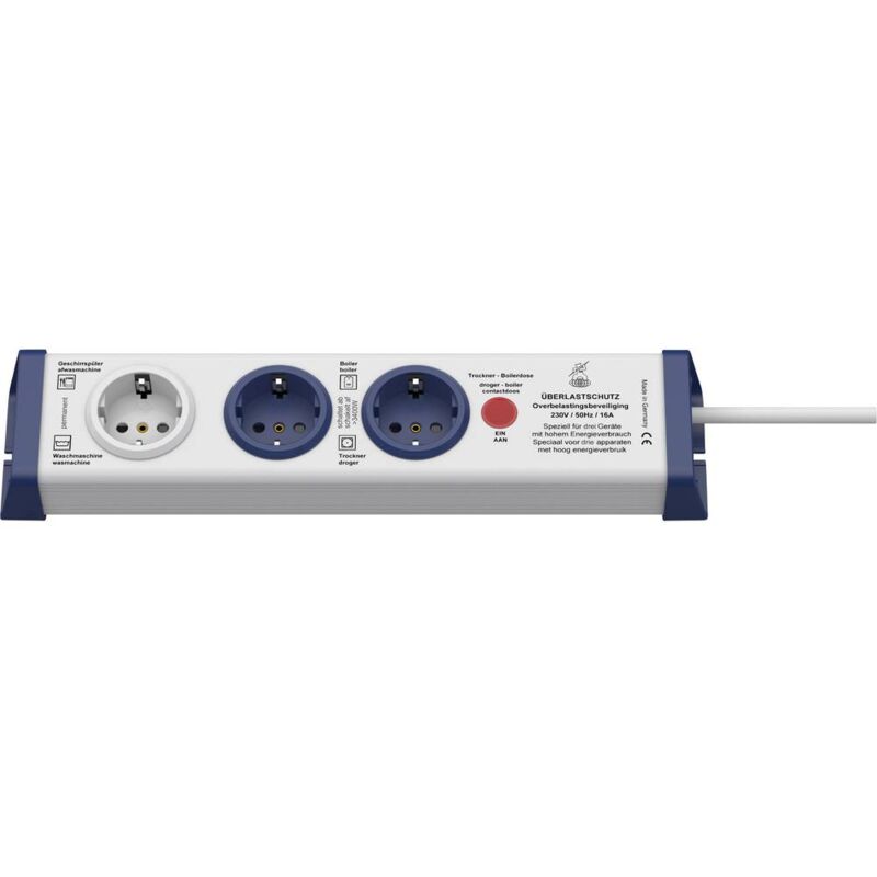 foto del prodotto inter b r interb r 8110 002.01 multipresa 3 scomparti bianco, blu schuko 1 pz.
