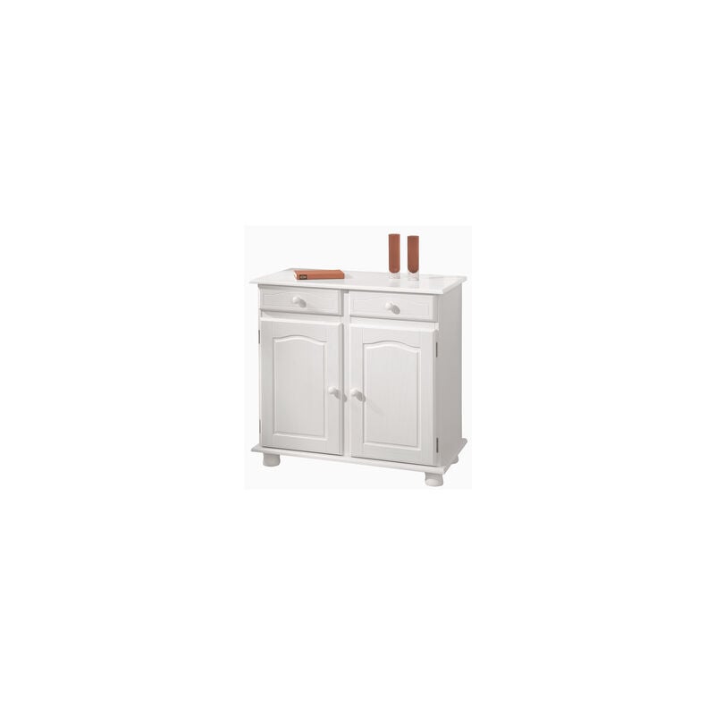 foto del prodotto inter link kit mobile buffet in legno massello bianco a 2 ante cm. 88x43x87h