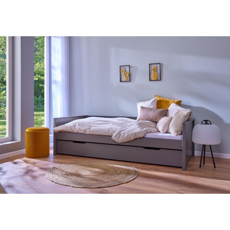 foto del prodotto inter link letto funzionale letto per bambini letto singolo letto contenitore letto con cassetto 2 letti 90x200 cm pino massiccio bianco dream the