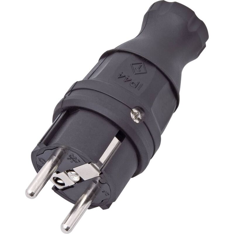foto del prodotto interb r 9003 004.01 spina di sicurezza gomma 230 v nero ip44