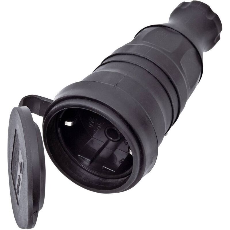 foto del prodotto interb r 9005 004.01 presa di sicurezza gomma 230 v nero ip44
