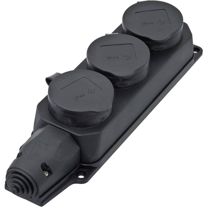 foto del prodotto interb r 9006 004.01 multipresa 3 scomparti nero senza connettore 1 pz.