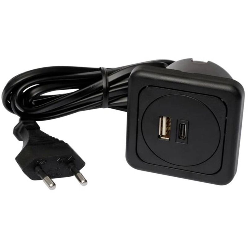 foto del prodotto interb r 9016 014.81 3 scomparti presa di ricarica usb kit 5 pz. con usb, con usb c ip20 nero