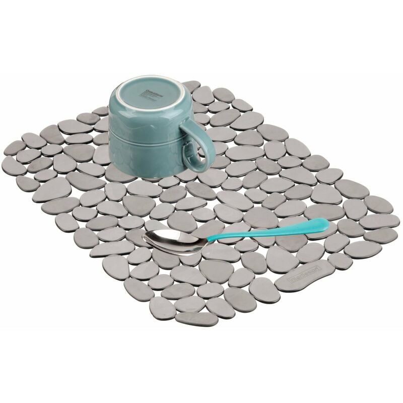 foto del prodotto interdesign idesign 60663eu tappetino lavandino, grande, vinile, grigio, 29,8 x 40 cm