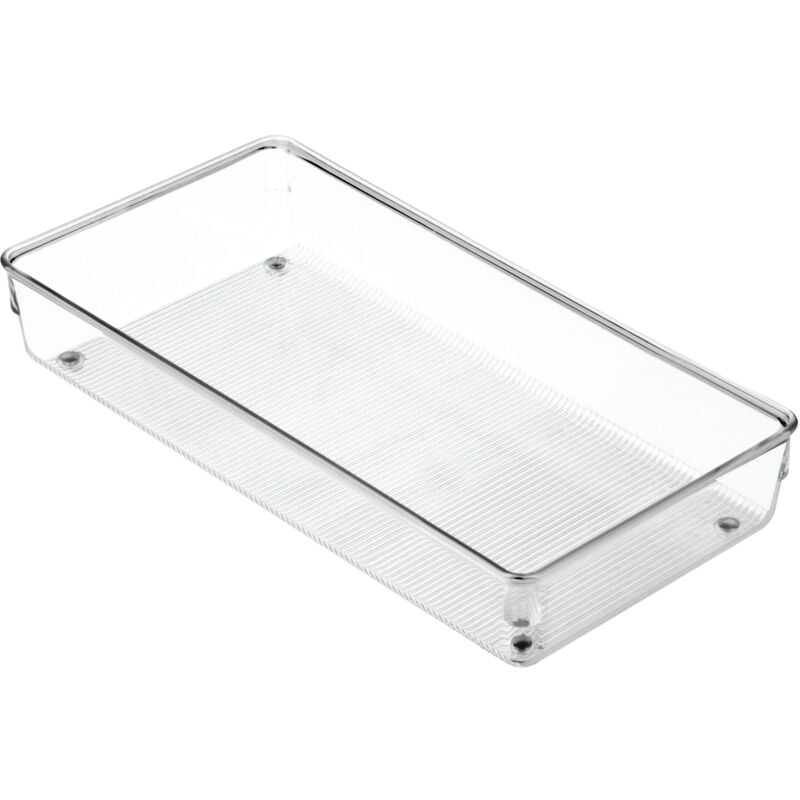 foto del prodotto interdesign idesign cassetto portaposate, grande inserto per cassetti da cucina, pratico organizer per utensili da cucina, trasparente, 15 cm x 30