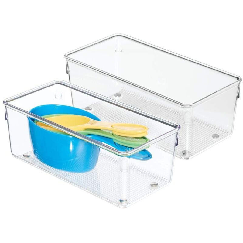 foto del prodotto interdesign idesign linus organizzatore cassetto cucina, plastica, trasparente, 10.16x20.32x7.62 cm