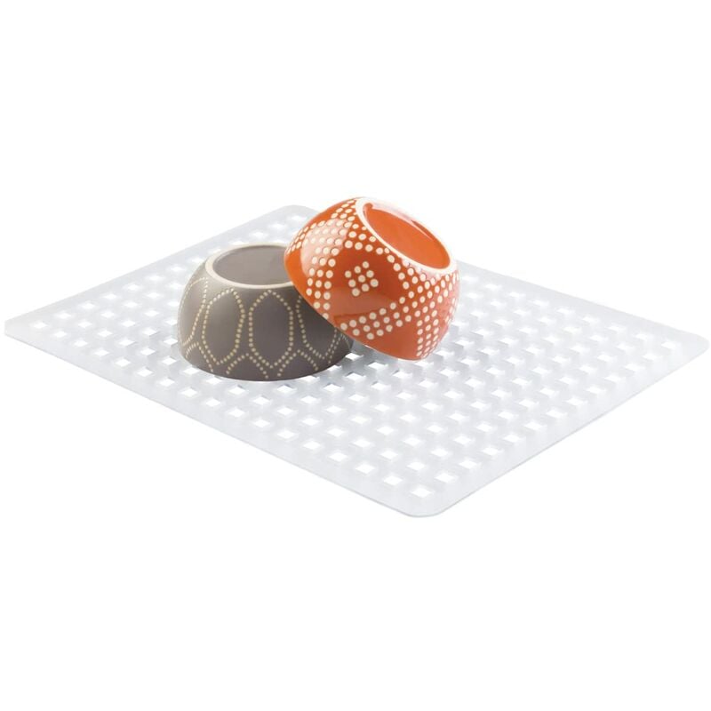 foto del prodotto interdesign idesign tappetino lavandino, grande tappetino lavello in plastica di pvc, tappeto lavello ideale per scolare posate e stoviglie,