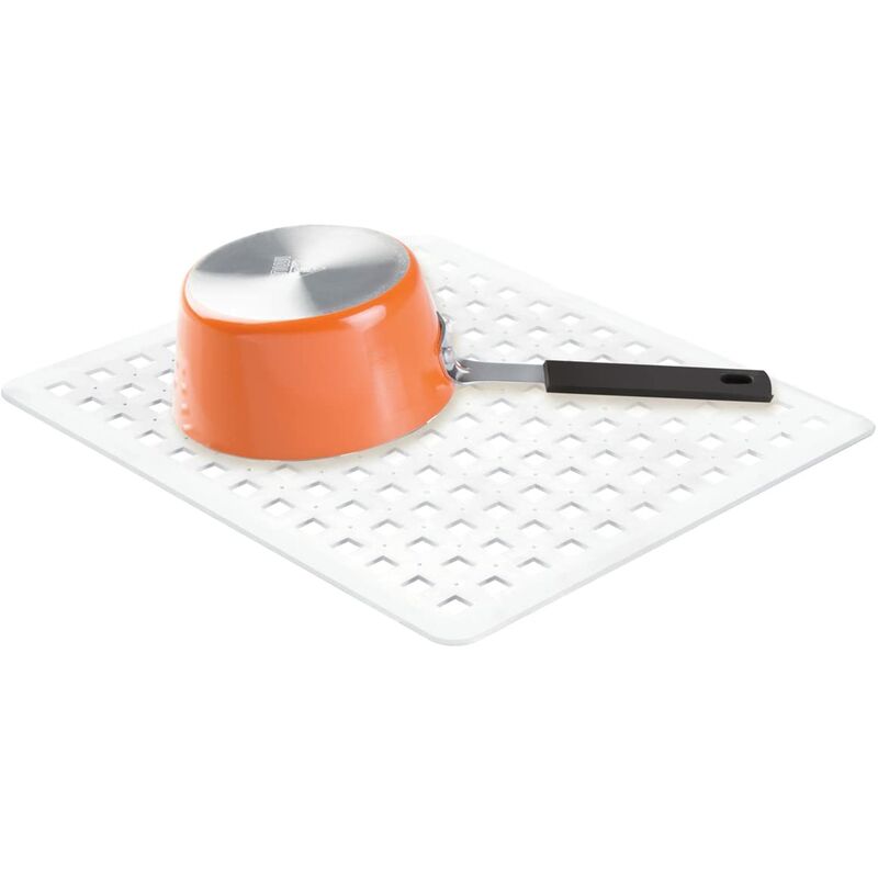 foto del prodotto interdesign idesign tappetino lavandino, tappetino lavello di misura standard in plastica di pvc, tappeto lavello ideale per scolare posate e