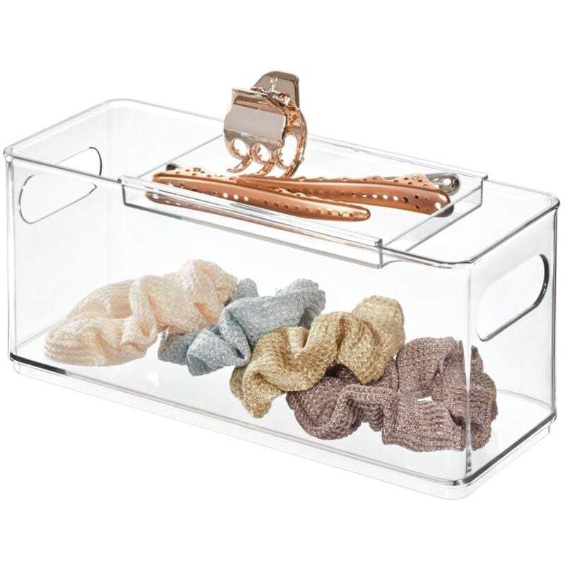 foto del prodotto interdesign idesign the home edit contenitore con vassoio scorrevole in plastica riciclata trasparente