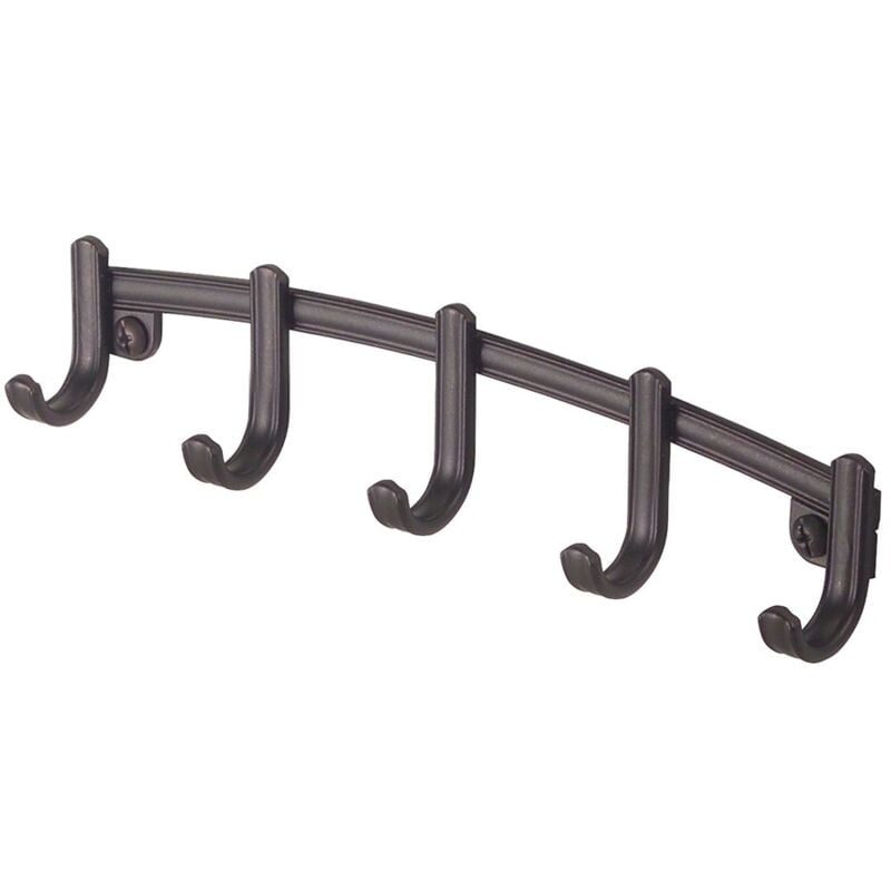 foto del prodotto interdesign idesign york lyra portachiavi da parete, ganci appendiabiti ingresso in metallo con 5 ganci, bronzo
